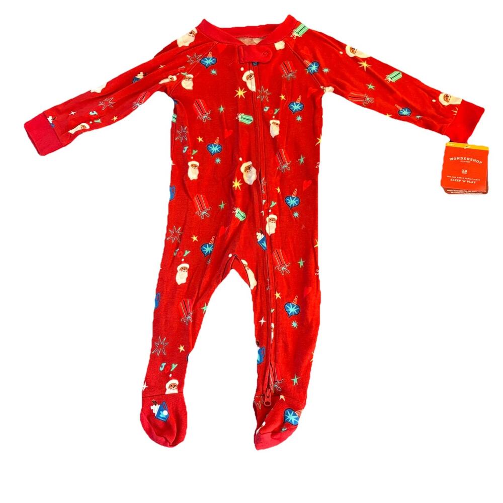 Wondershop Infant Size 3-6 Months Red Cotton Sleep-n-Play One Piece Christmas